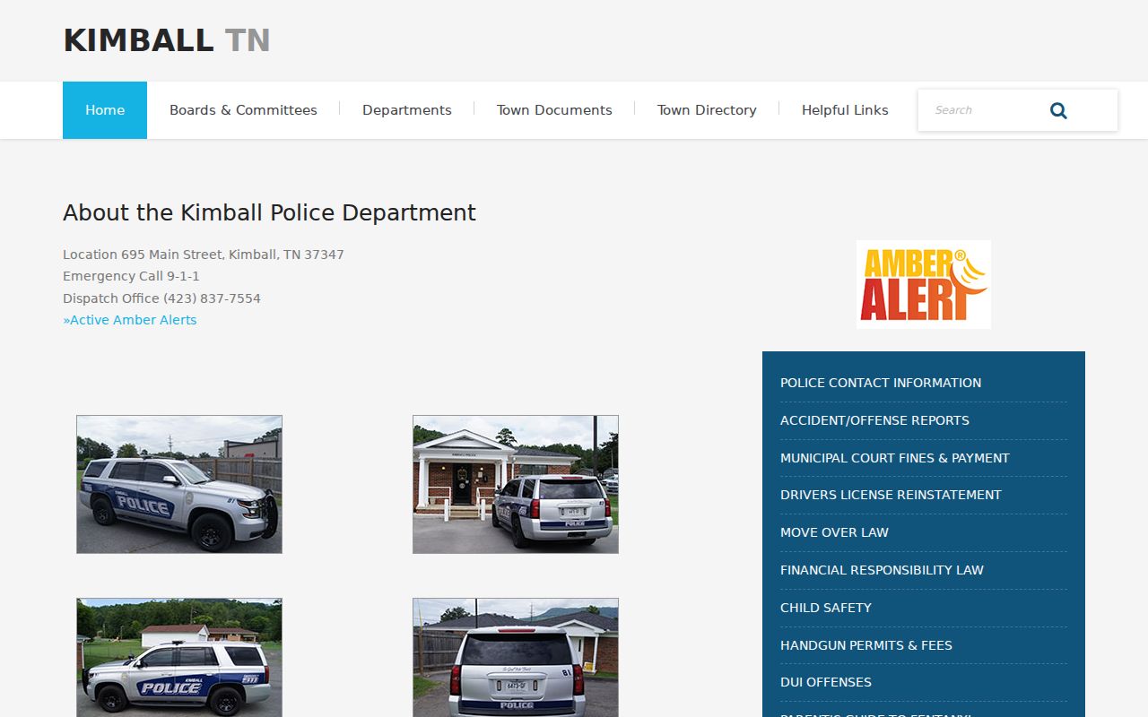 Kimball warrant records: police department contact page