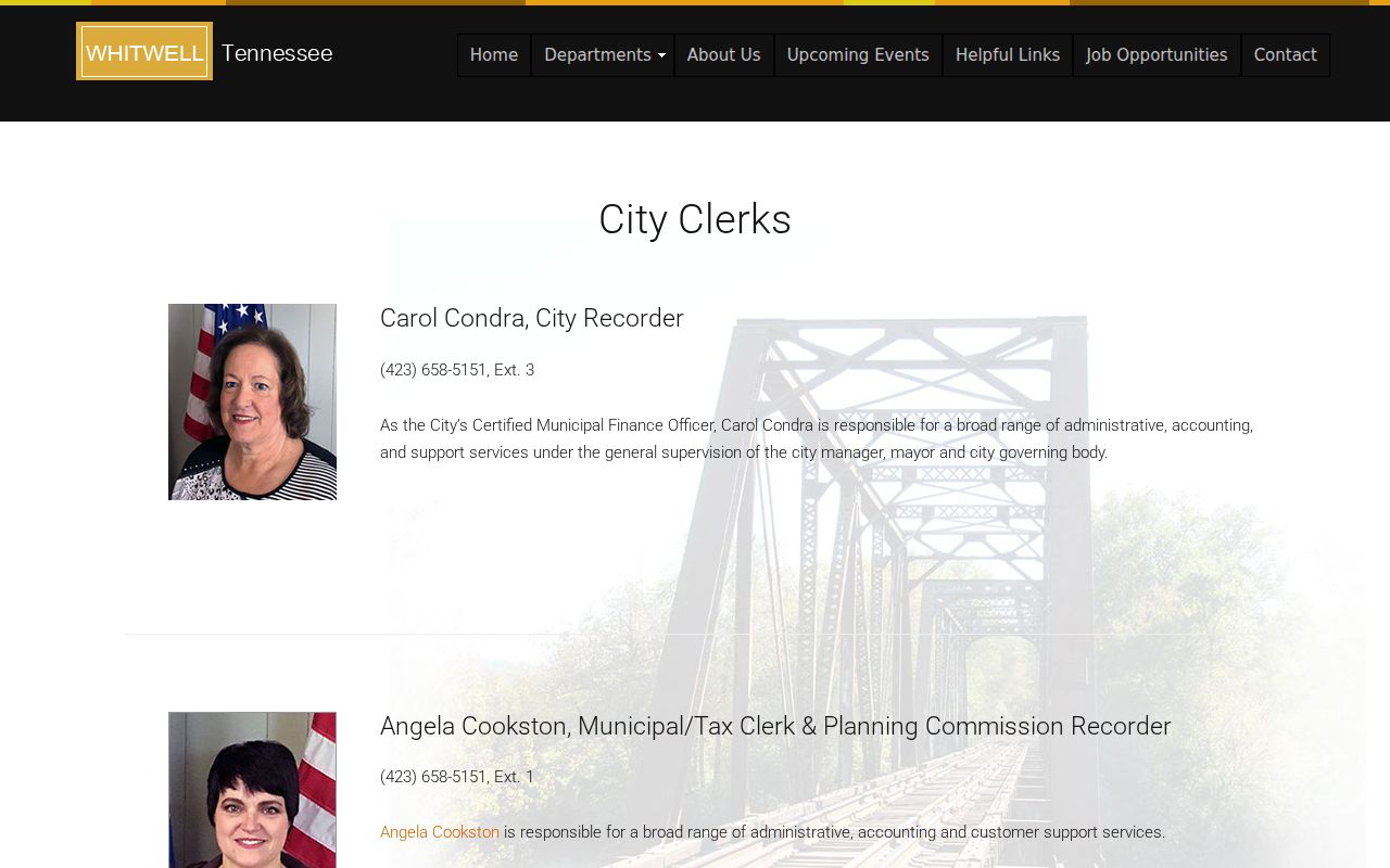 Whitwell warrant records: municipal court clerk page