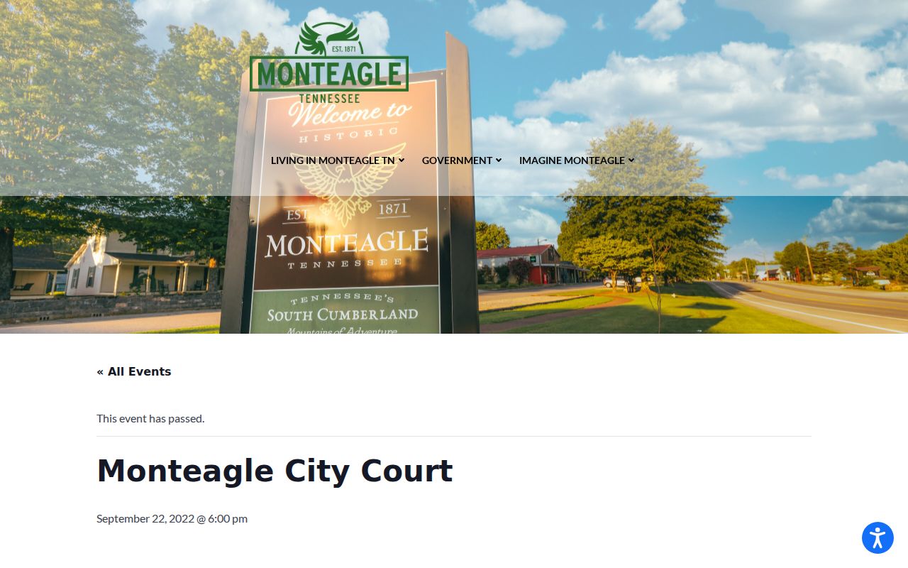 Monteagle warrant records: town court contact page