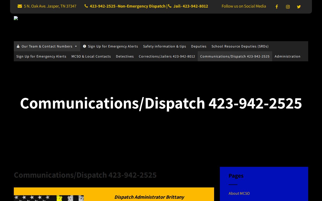 Marion County warrant records: sheriff dispatch page